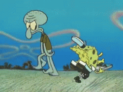 Spongebob Fish Walking Into Krusty Krab Meme