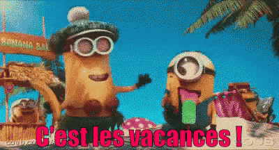 Cest Les Vacances Gif Minions Vacances Bonnesvacances Discover Share Gifs