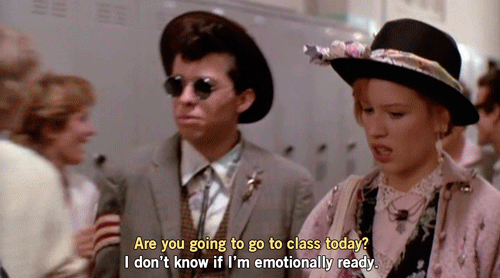 Are You Going To Class Today? I Don't Know If I'm Emotionally Ready. GIF - GoingToClass Walking PrettyInPink GIFs