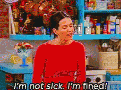 Image result for sick monica friends gif