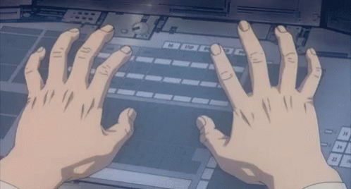 ghost in the shell typing fingers gif