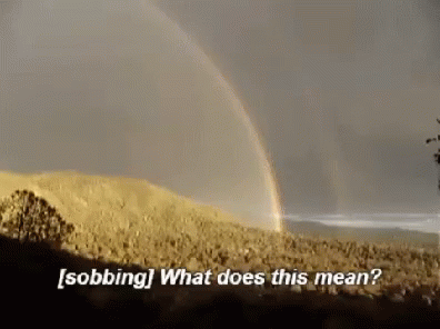 Double Rainbow What Does This Mean Gif Doublerainbow Whatdoesthismean Discover Share Gifs