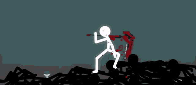Stick figures fighting gif