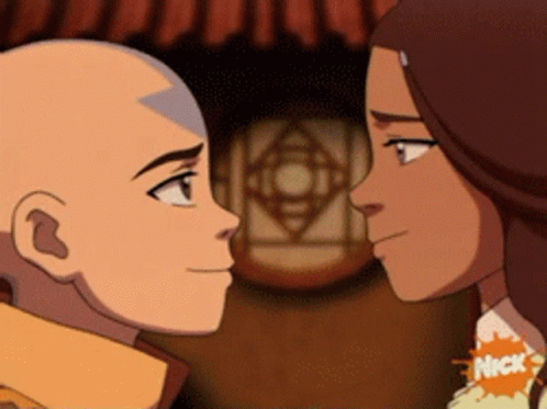 Avatar The Last Airbender Aang And Katara Kiss GIFs | Tenor