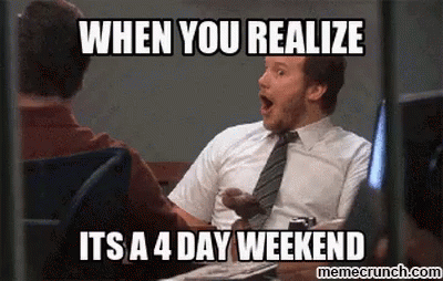 Image result for long weekend gif