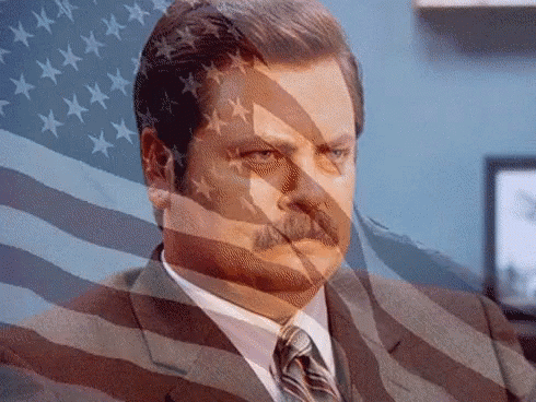 Patriotic Ron Swanson GIF - Patriotic RonSwanson Flag - Discover & Share  GIFs