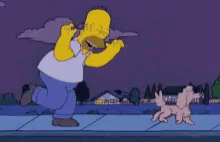 Homer Simpson Chasing GIF - HomerSimpson Chasing Dog - Discover & Share