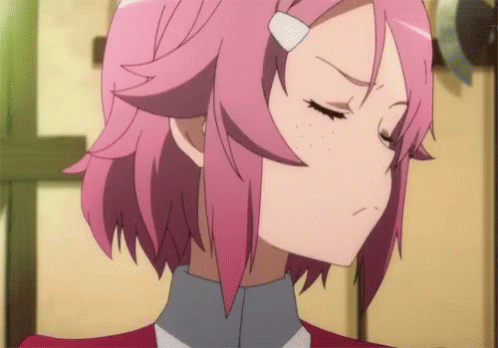 Pouting anime girl gif