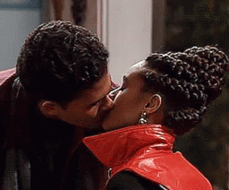 Image result for kiss on the LIP BLACK PEOPLE gif