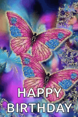 Happy Birthday With Butterflies Gifs