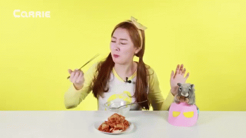 Image result for eating kimchi gif