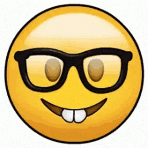 gif emoji smile big teeth nerd eyeglasses gifs tenor sd mp4 hd