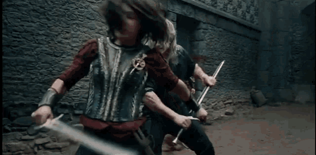 Geralt de Riv en plein combat dans The Witcher