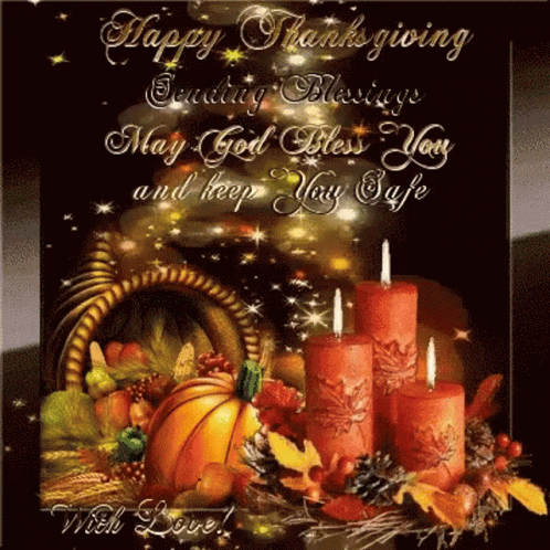 Happy Thanksgiving Sending Blessings GIF - HappyThanksgiving