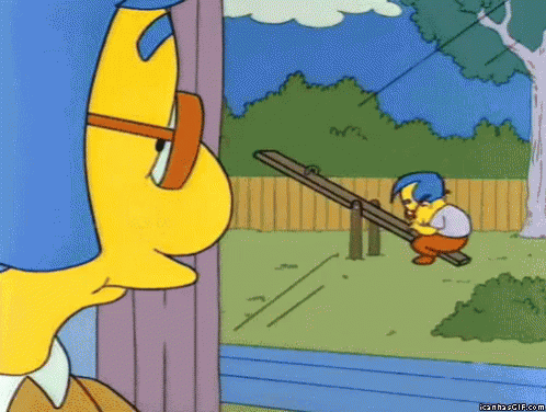 Milhouse Playing Alone - The Simpsons GIF - TheSimpsons Seesaw Milhouse - Discover & Share GIFs