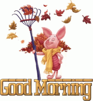 Good Morning Fall Season GIF - GoodMorning FallSeason Piglet - Discover &  Share GIFs