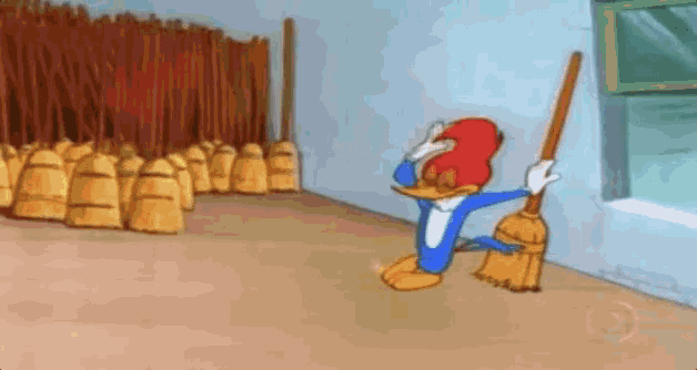 E Lá Vamos Nós / Pica Pau / Bruxa / Vassoura / GIF - HereWeGo WoodyWoodpecker Broom GIFs