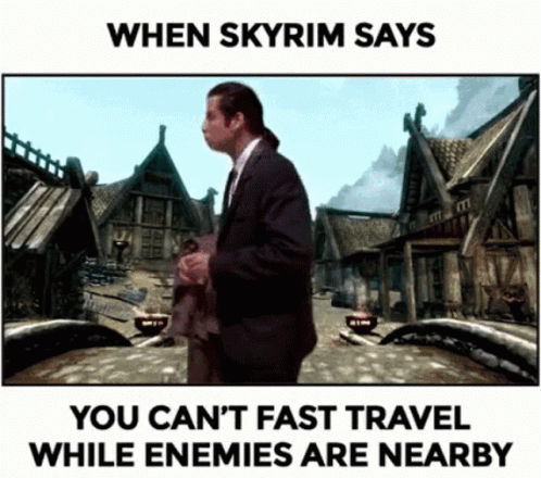 skyrim can't fast travel guards pursuing