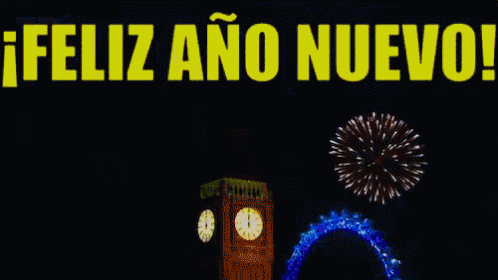 Fuegos Artificiales Y Feliz Ano Nuevo En Inglaterra Gif Londres