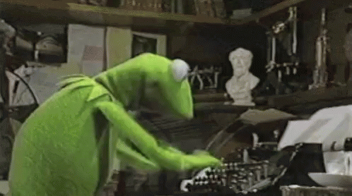 Image result for kermit typing gif