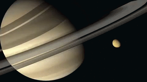 saturno y titan gif saturn ring planet discover share gifs