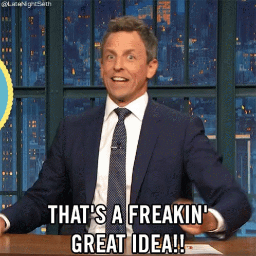 Seth Meyers Freakin Great Idea GIF - SethMeyers FreakinGreatIdea GreatIdea GIFs