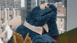 Image result for cookie monster office gif"