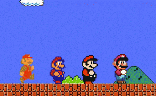 Mario GIF - SuperMarioBros Mario Evolution - Discover & Share GIFs