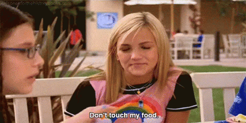 Image result for don't touch my food gif