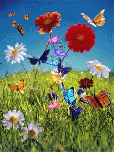 Flowers Butterfly GIF - Flowers Butterfly Mooie GIF's