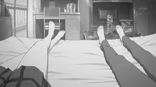 Anime girl bed gif