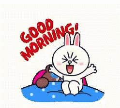 Good Morning Rabbit GIF - GoodMorning Rabbit Line - Discover & Share GIFs