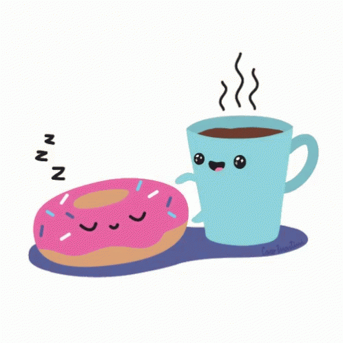 Image result for donuts and coffee cartoon