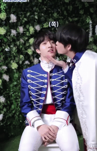 Vkook Bts Gif Vkook Bts Kissoncheeks Discover Share Gifs