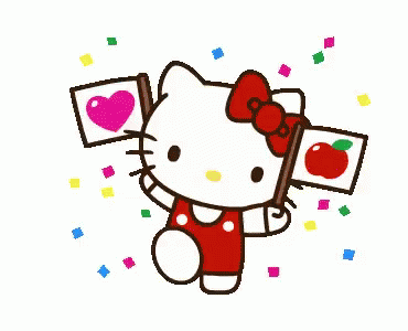 Hello Kitty Flags GIF - HelloKitty Flags Cheer GIFs