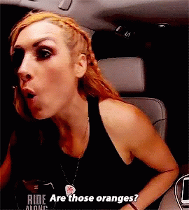 Becky Lynch Oranges GIF - BeckyLynch Oranges AreThose - Discover & Share  GIFs
