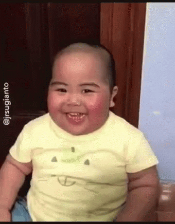 Image result for gif fat oriental kid laughing