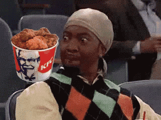 Image result for black person eating kfc, gif