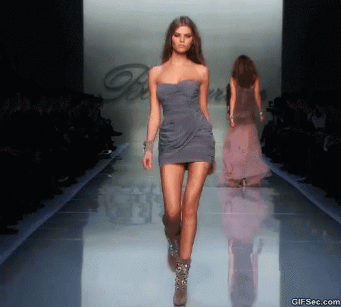 Image result for model walking runway gif'