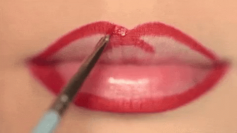 Image result for applying lips liner  gif