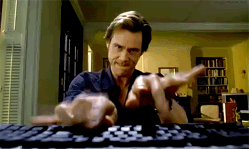 Angry Typing GIF - BruceAlmighty Comedy JimCarrey GIFs