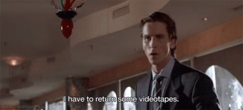 Christian Bale IHave To Return Some Video Tapes GIF - ChristianBale IHaveToReturnSomeVideoTapes GIFs