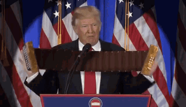 Trump Triumphands GIF - Trump Triumphands Accordion - Discover & Share GIFs