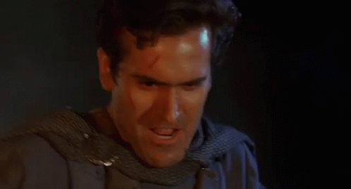 yeah baby gif yeahbaby evildead brucecampbell discover share gifs