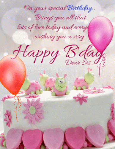 Happy Birthday My Dear Sister GIF - HappyBirthday MyDearSister Balloons