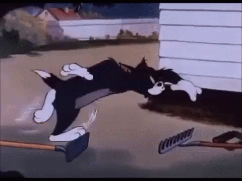Tom And Jerry Rake GIF - TomAndJerry Tom Rake GIFs