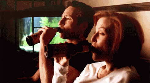 Image result for scully drinking gif