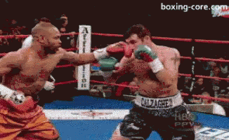 Roy Jones JR esquivando un golpe durante un combate de boxeo
