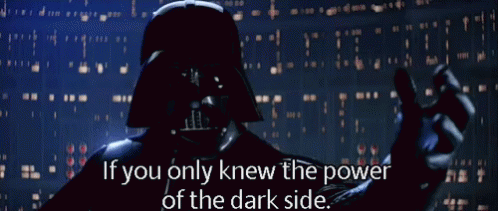 Image result for welcome to the dark side gif
