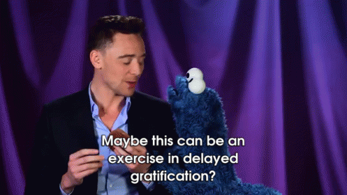Image result for delayed gratification tom hiddleston